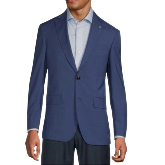TED BAKER Endurance Jay Modern Fit Wool Blazer Blue 2 Button Size 40 Short - Picture 1 of 15